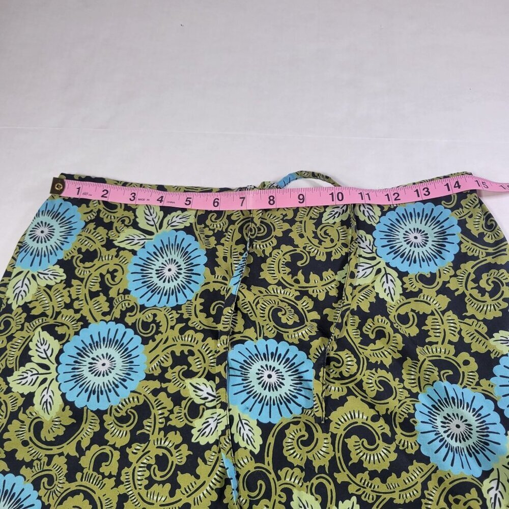 The Limited Black/Green/Blue Cotton Floral A-Line Skirt Size Small - Picture 4 of 6